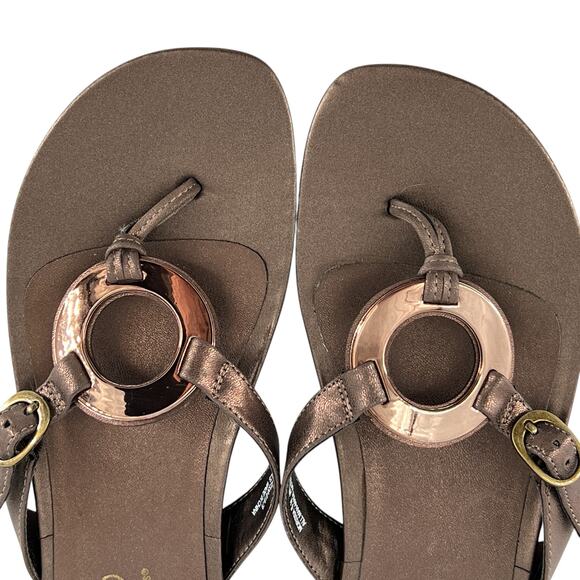 Kim Rogers Morissa Thong Sandals Metallic Bronze Size 6M - Picture 3 of 15
